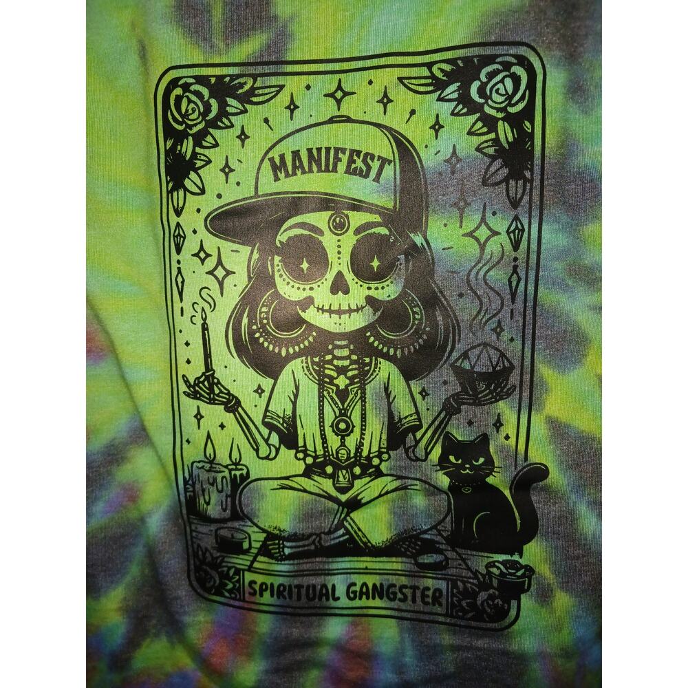 Spiritual Gangster Tarot Card Skull Tie Dye Raglan T-Shirt New Size 2XL